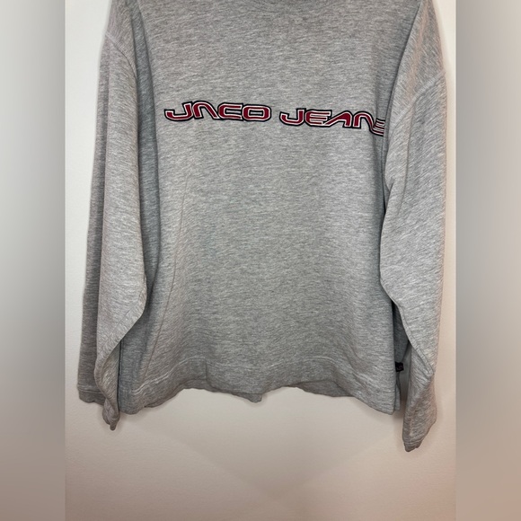 Pre-Owned LG JNCO Jeans Light Heather Grey Embroidered Logo Vintage Crewneck - Picture 3 of 8